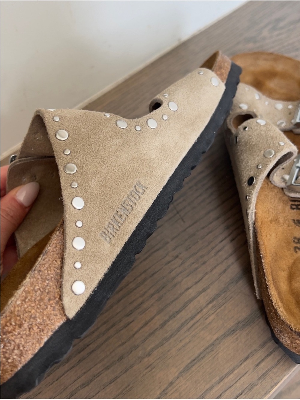Birkenstock Arizona Riveted Suede Sandals - Picture 5 of 6